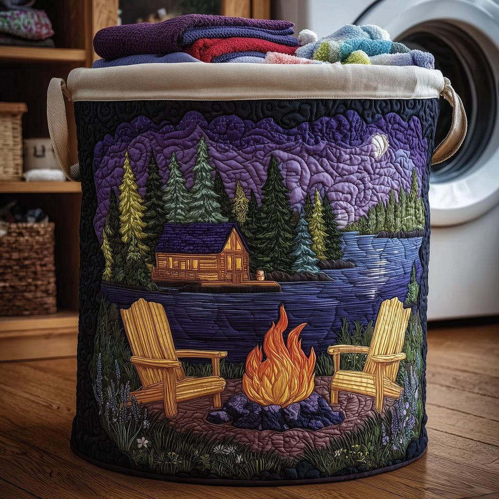 Midnight Harmony Quilted Laundry Hamper printed laundry hamper