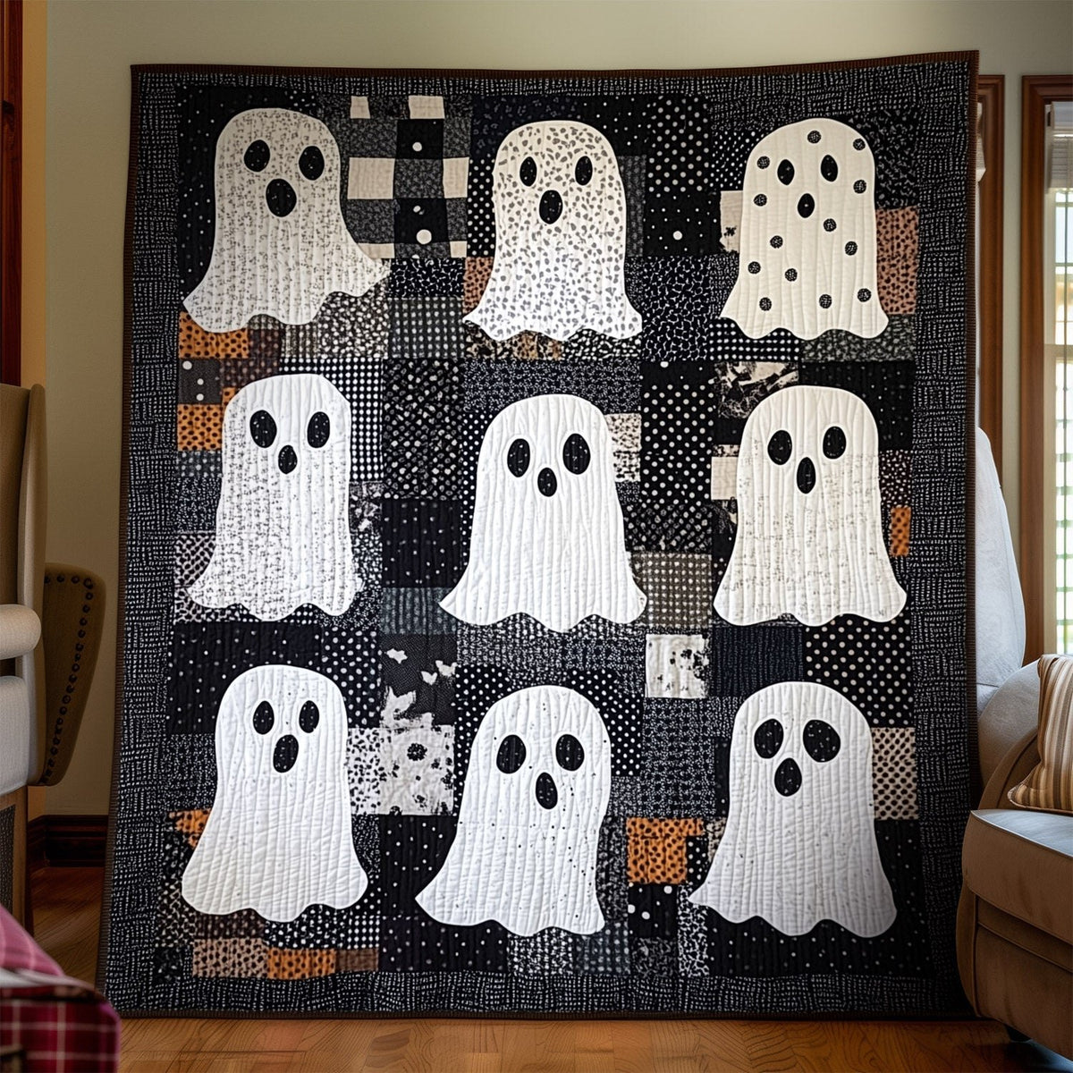 Midnight Haunt Quilted Blanket printed blanket