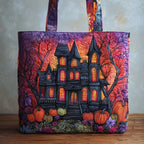 Midnight Haunt Quilted Tote Bag printed tote bag