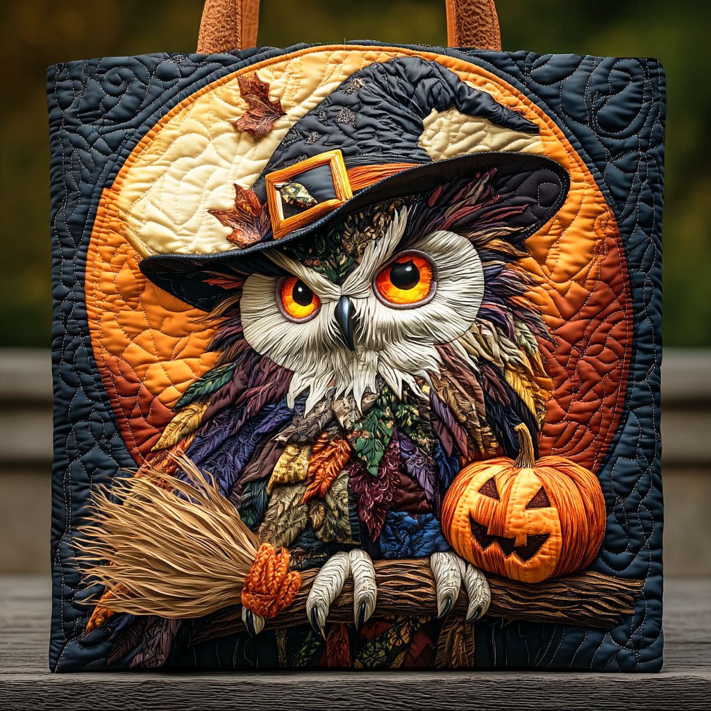 Midnight Owl Quilted Tote Bag printed tote bag