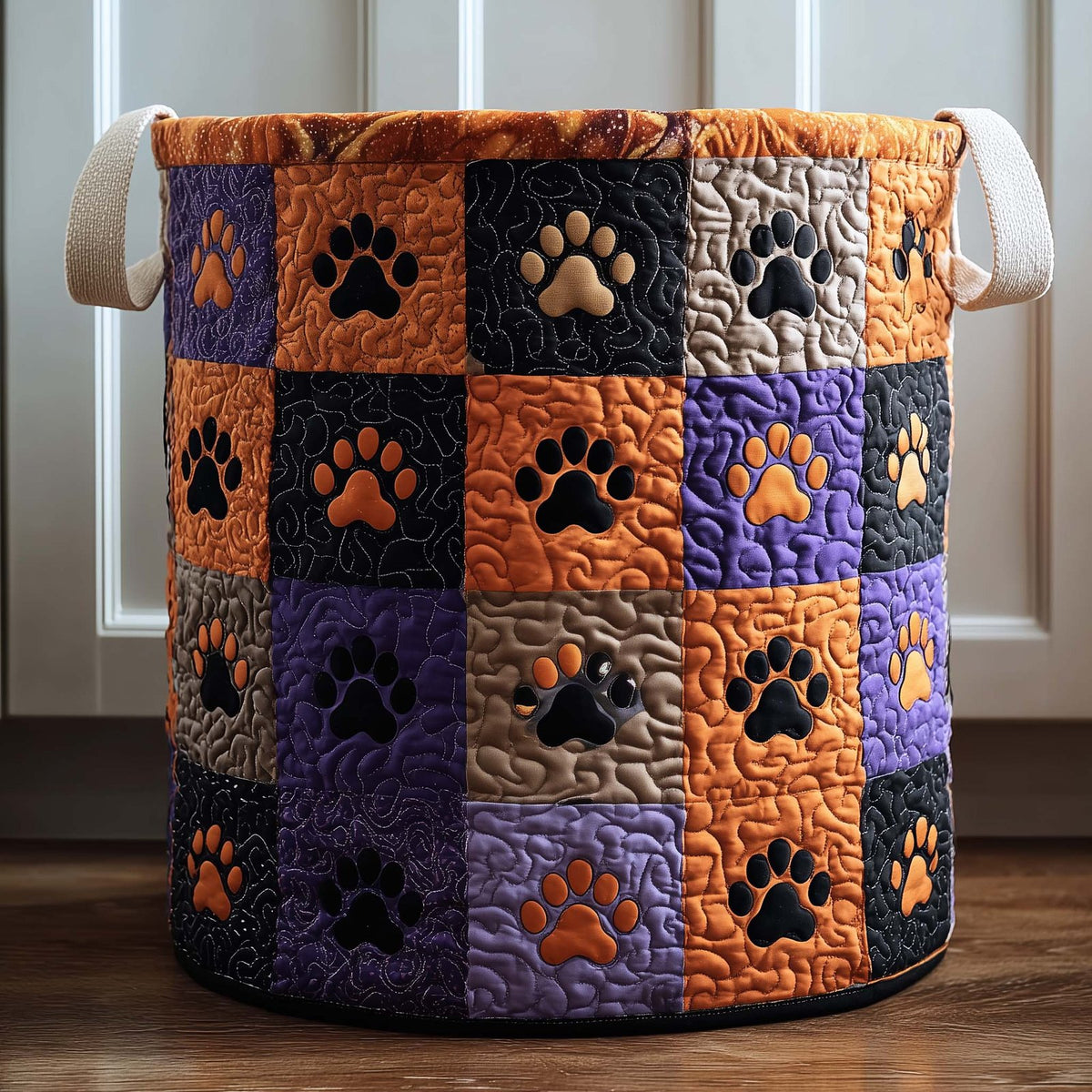 Midnight Paws Quilted Laundry Hamper printed laundry hamper