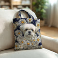 Midnight Shih Tzu Quilted Tote Bag printed quilted tote bag
