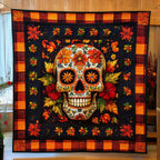 Midnight Skull Quilted Blanket printed blanket