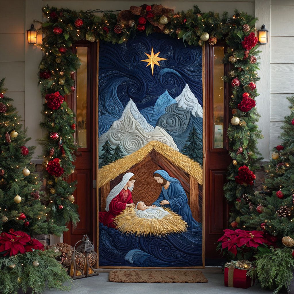 Midnight Star Quilted Door Curtain printed door curtain