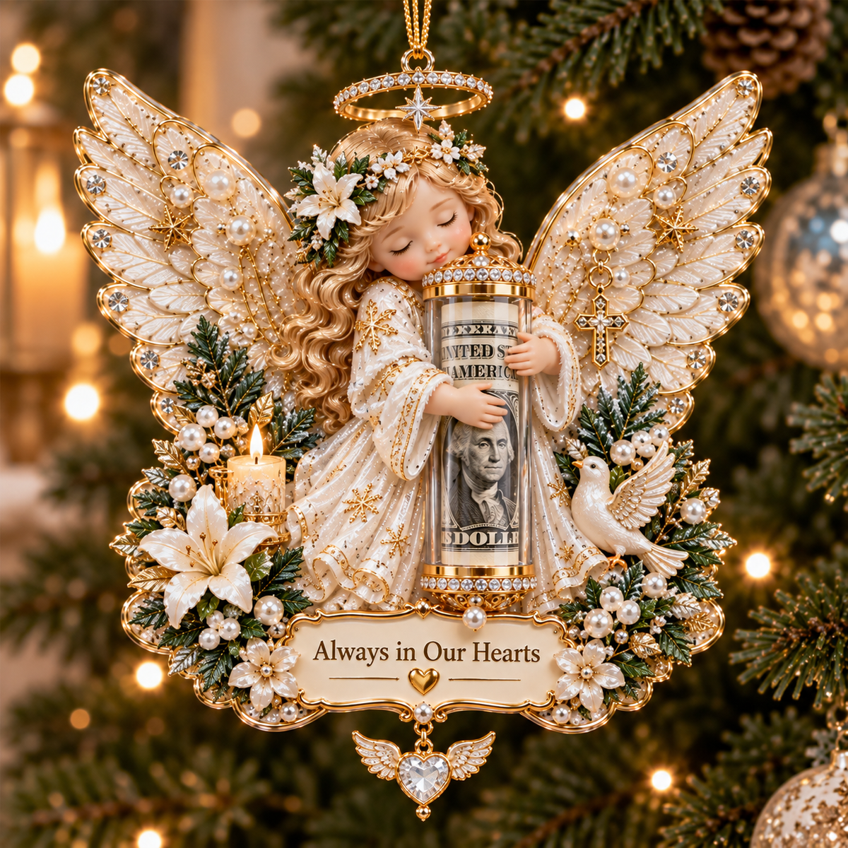 Memorial Angel Holder Cash Ornament