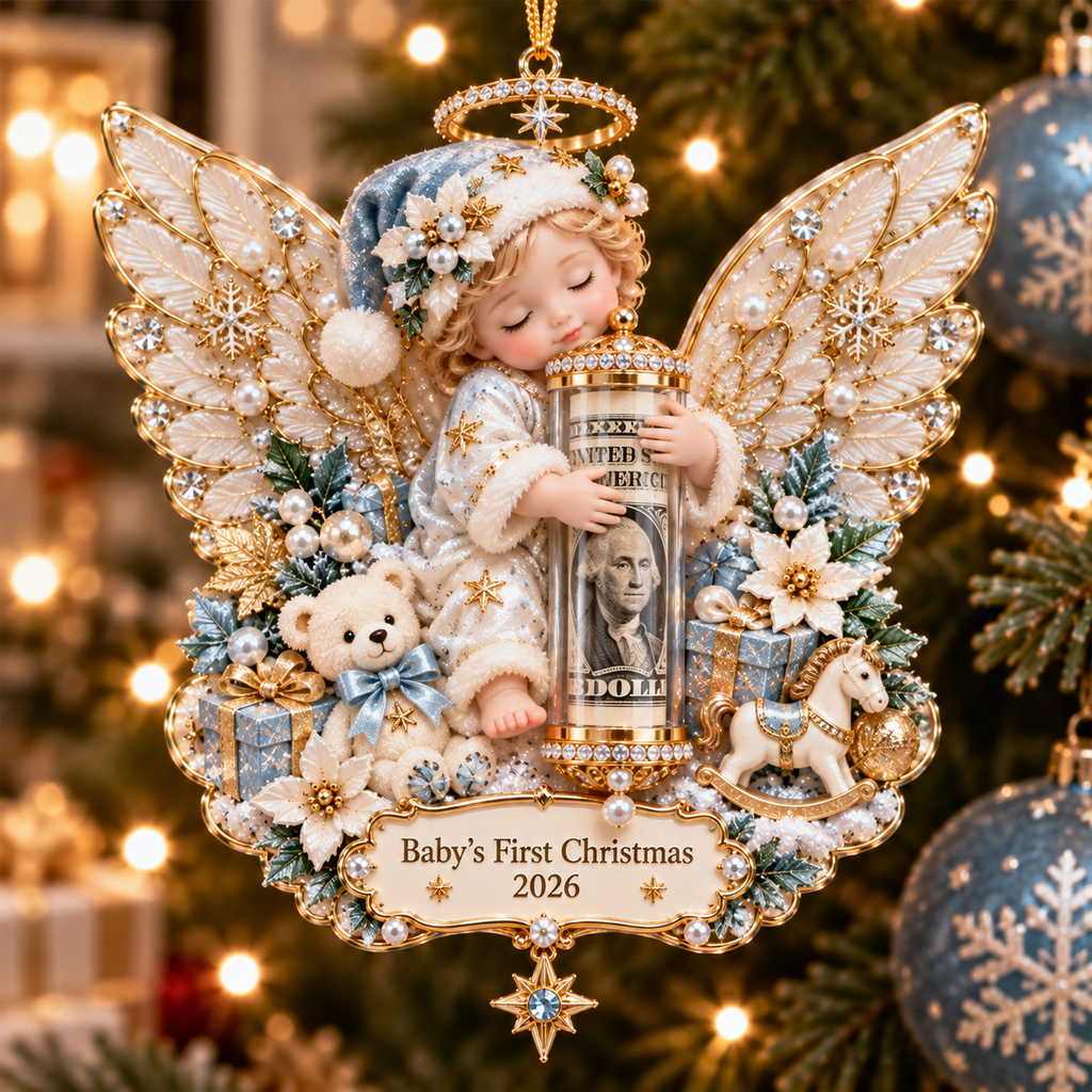Babys First Christmas Angel Holder Ornament