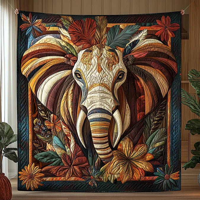 Mighty Elephant Quilted Blanket printed blanket