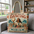 Miriam Praise Exodus 15 20-21 Quilted Tote Bag printed quilted tote bag