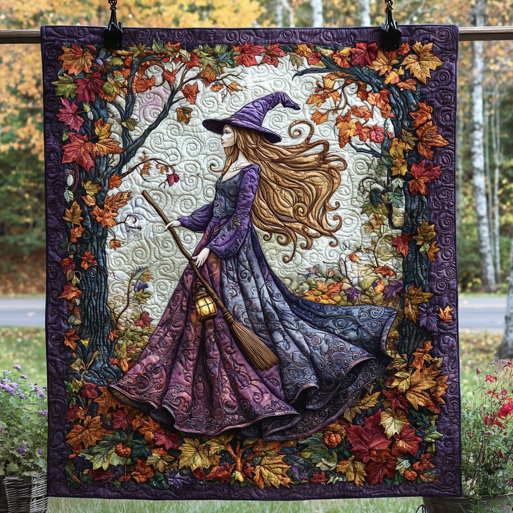 Moonlit Manor Witch Quilted Blanket printed blanket
