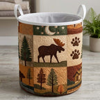 Moose Trail Quilted Laundry Hamper printed laundry hamper