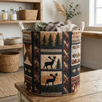 Moose Valley Quilted Laundry Hamper printed laundry hamper