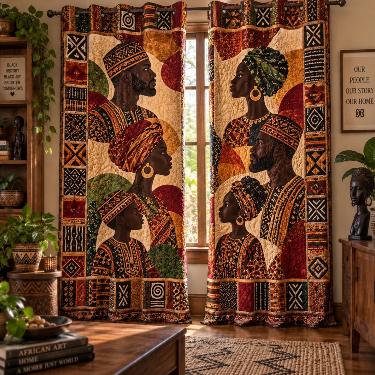 Motherland Mosaic V2 Quilted Door Curtain printed door curtain