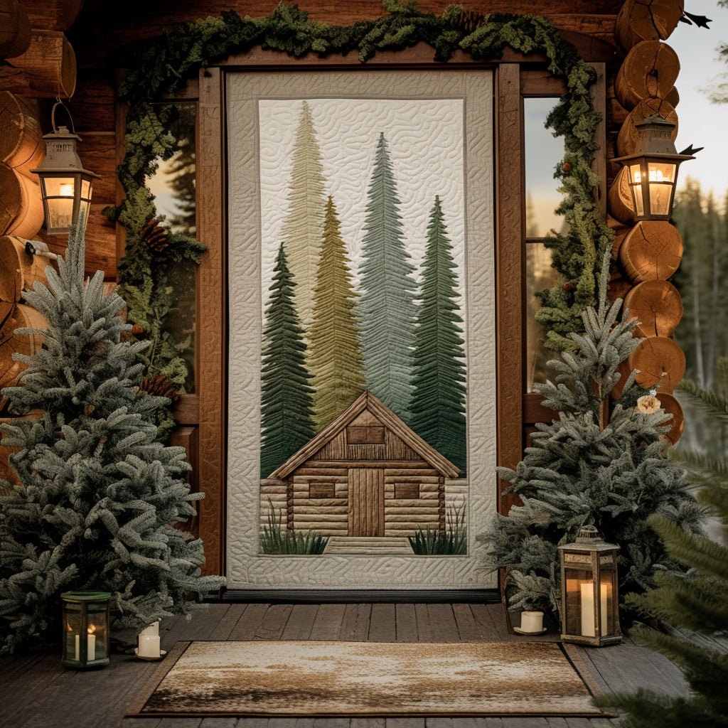 Mountain Cabin Quilted Door Curtain printed door curtain