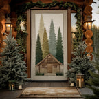 Mountain Cabin Quilted Door Curtain printed door curtain