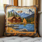 Mountain Lake Autumn Quilted Cushion Cover printed cushion cover