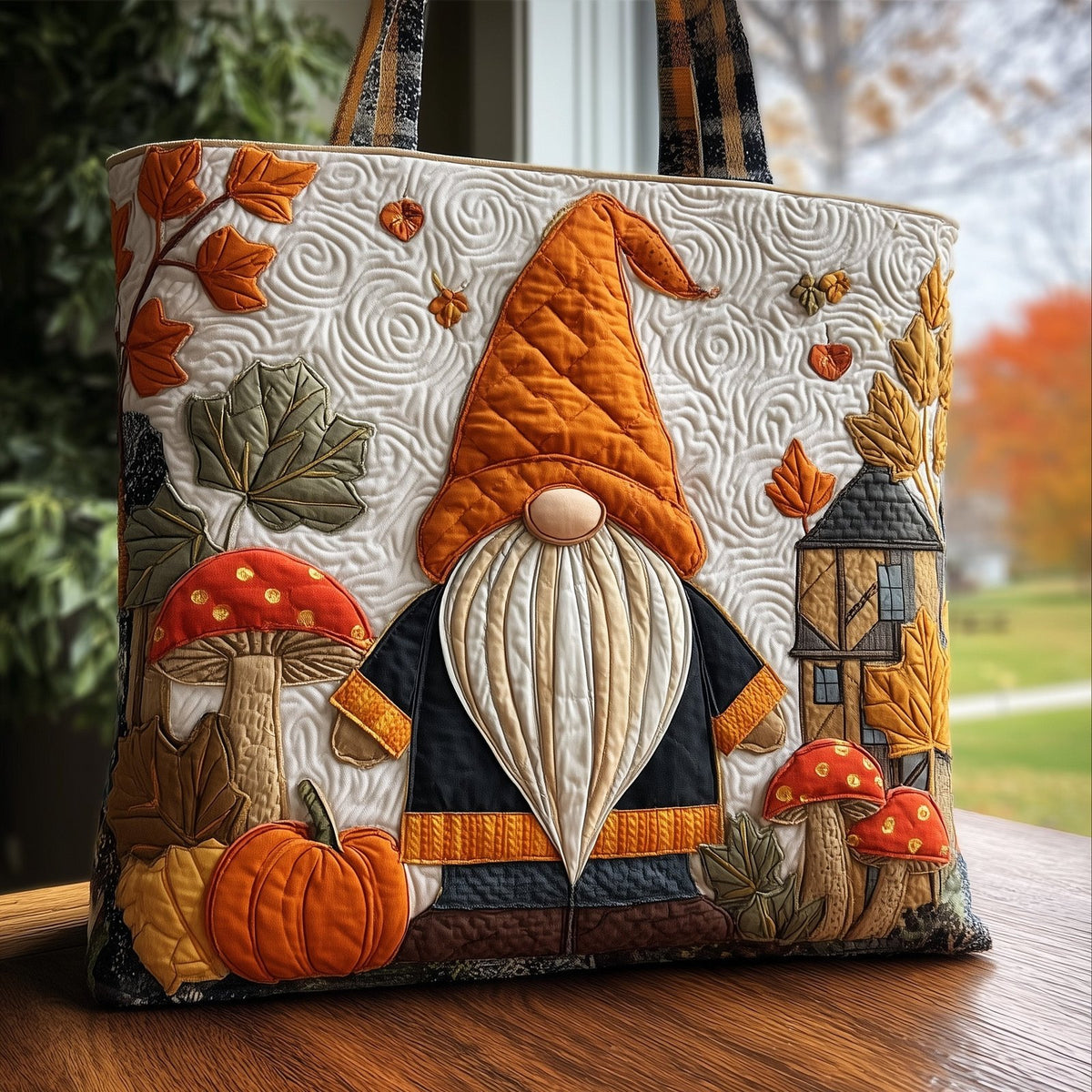 Mushy Gnome Quilted Tote Bag printed tote bag