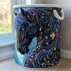 Mystic Horse Quilted Laundry Hamper printed laundry hamper