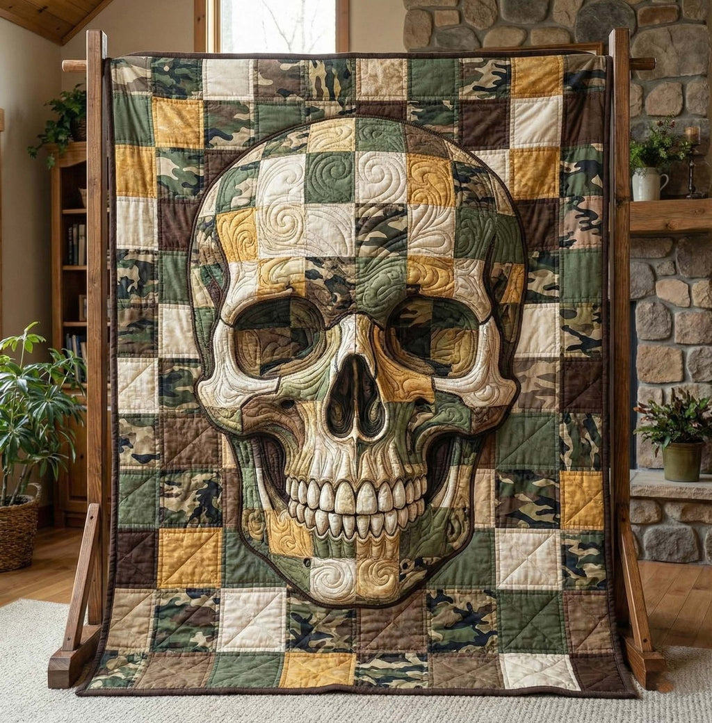 Mystic Skull Quilted Blanket printed blanket