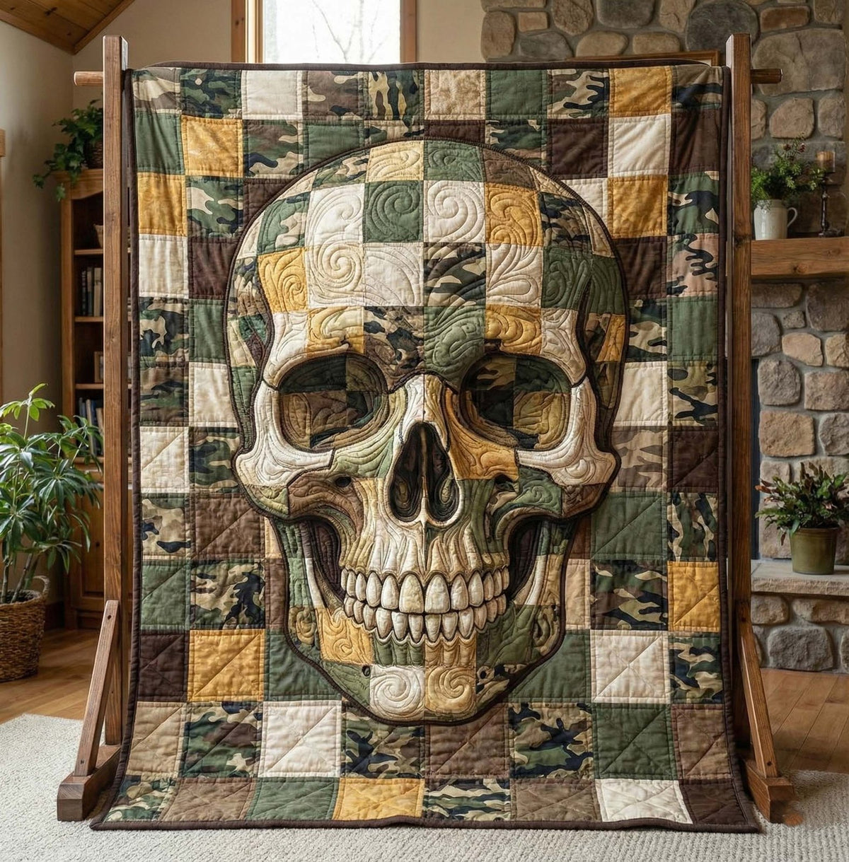 Mystic Skull Quilted Blanket printed blanket