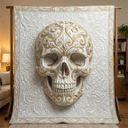 Mystic Skull Quilted Blanket printed blanket