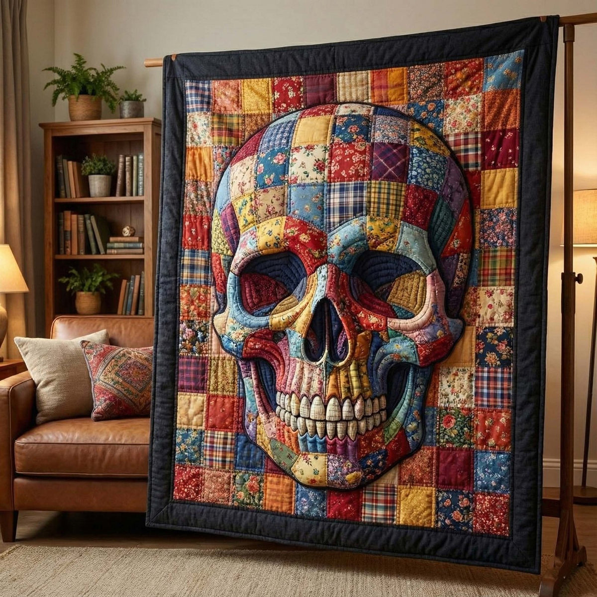 Mystic Skull Quilted Blanket printed blanket