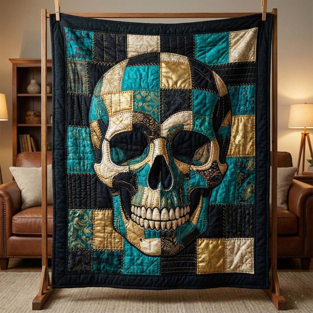 Mystic Skull Quilted Blanket printed blanket