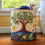 Mystic Tree Quilted Laundry Hamper printed laundry hamper