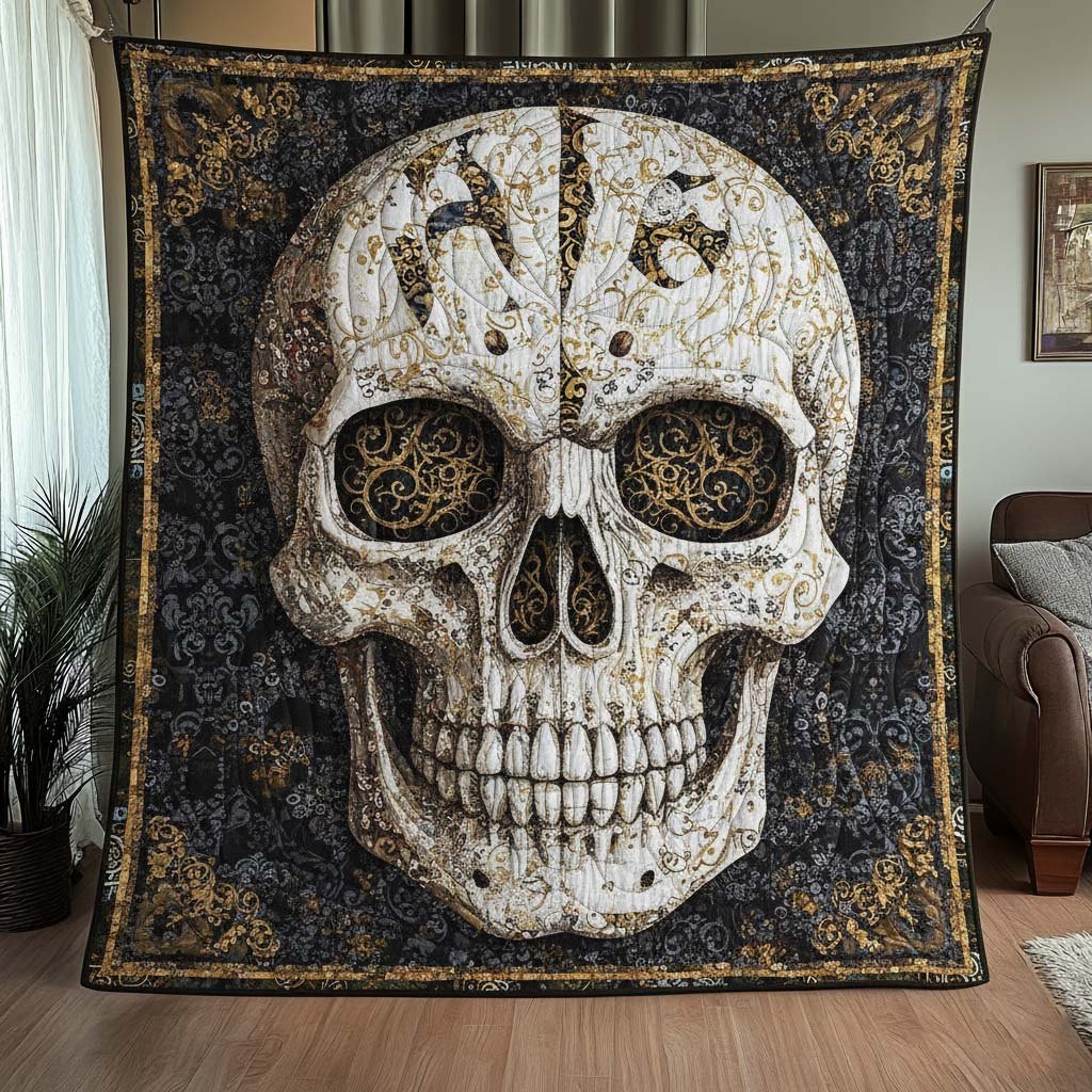 Mystique Skull Quilted Blanket printed blanket