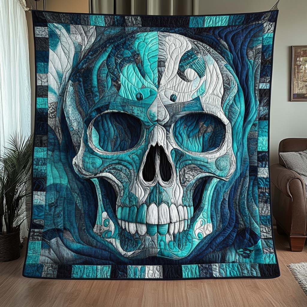Mystique Skull Quilted Blanket printed blanket