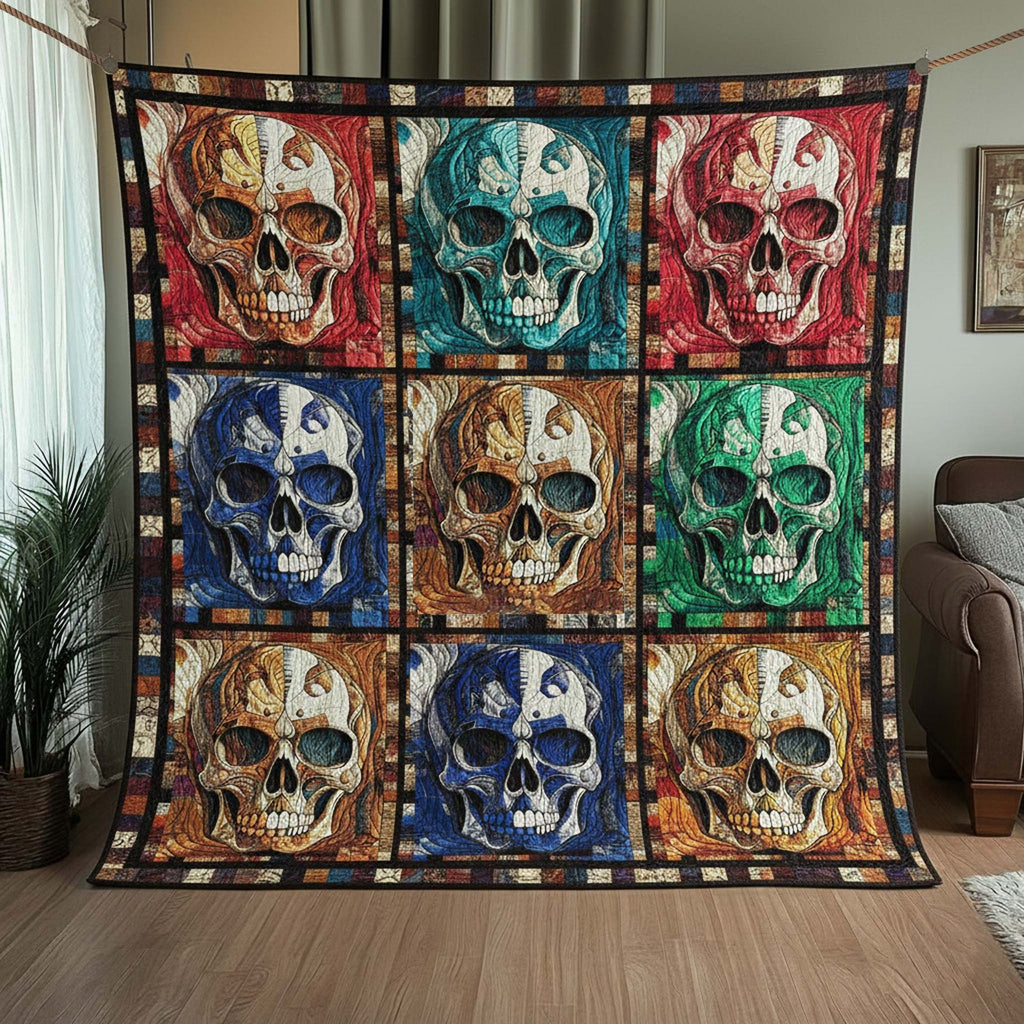Mystique Skull Quilted Blanket printed blanket