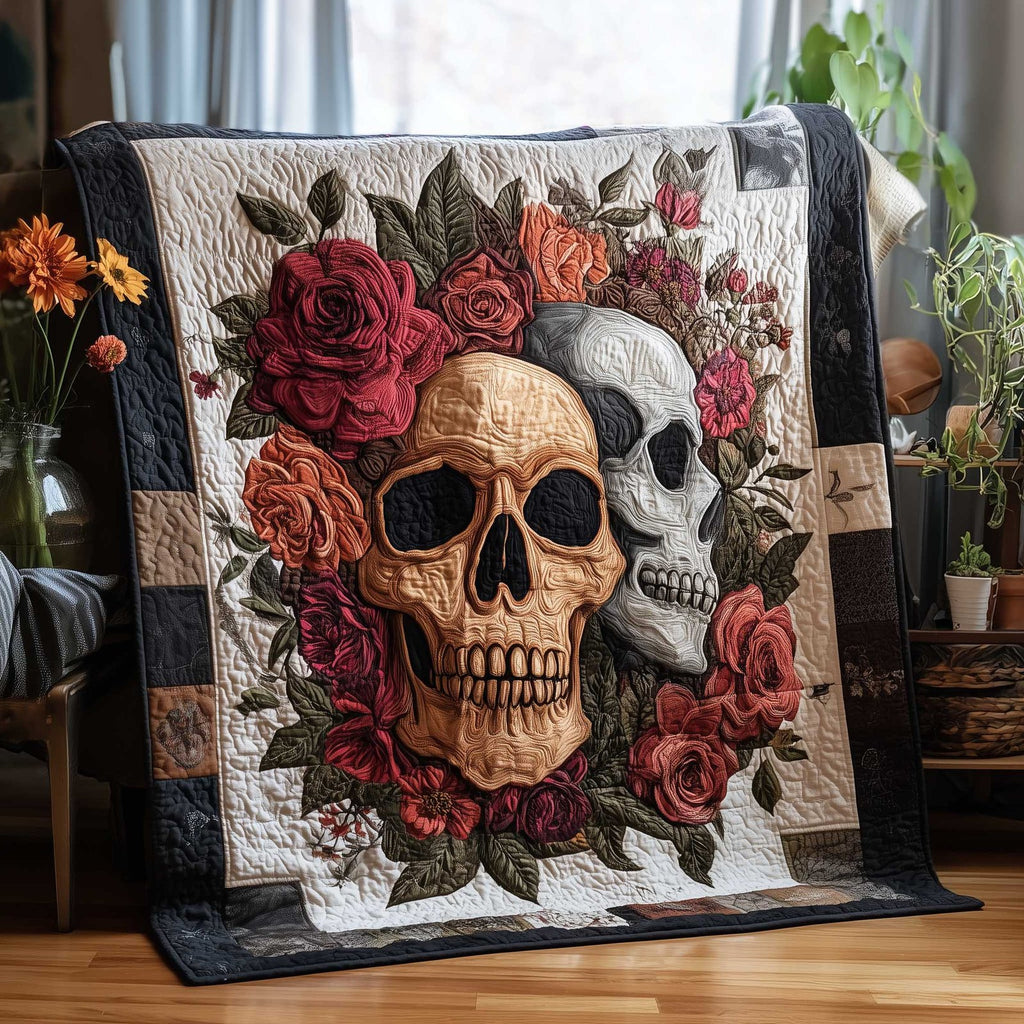 Mystique Skull Quilted Blanket printed blanket