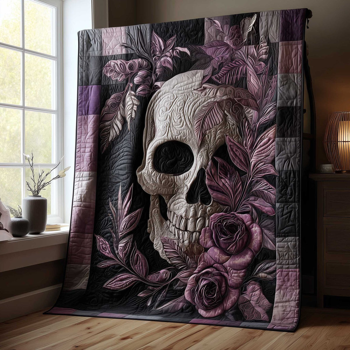 Mystique Skull Quilted Blanket printed blanket