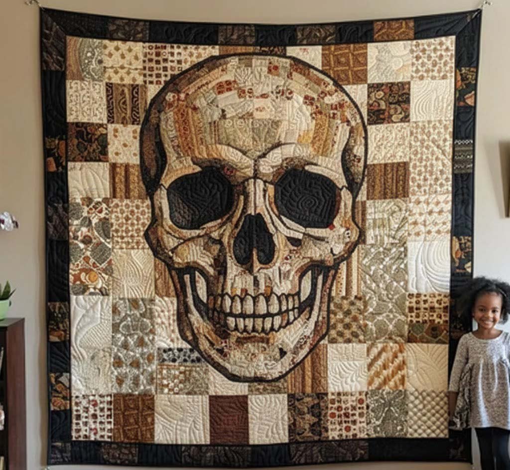 Mystique Skull Quilted Blanket printed blanket