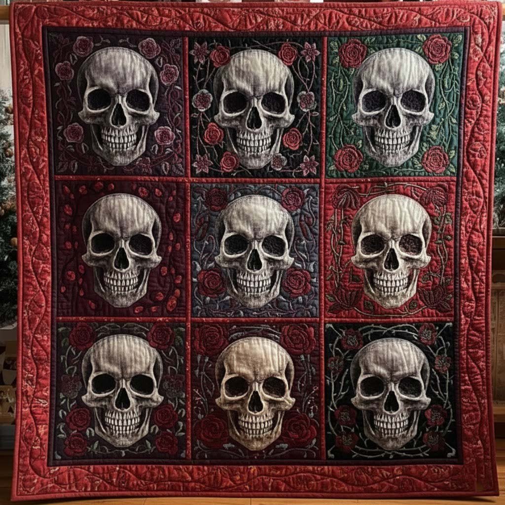 Mystique Skull Quilted Blanket printed blanket
