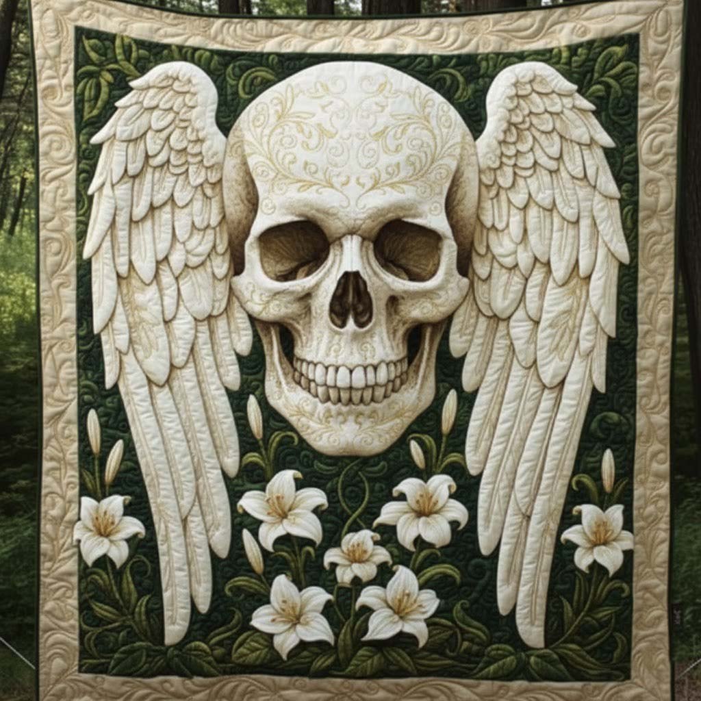 Mystique Skull Quilted Blanket printed blanket