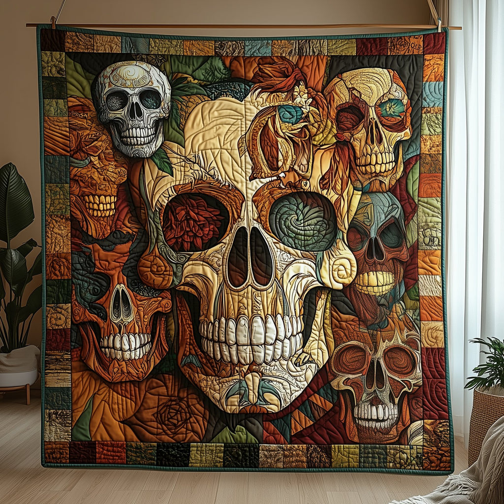 Mystique Skulls Quilted Blanket printed blanket