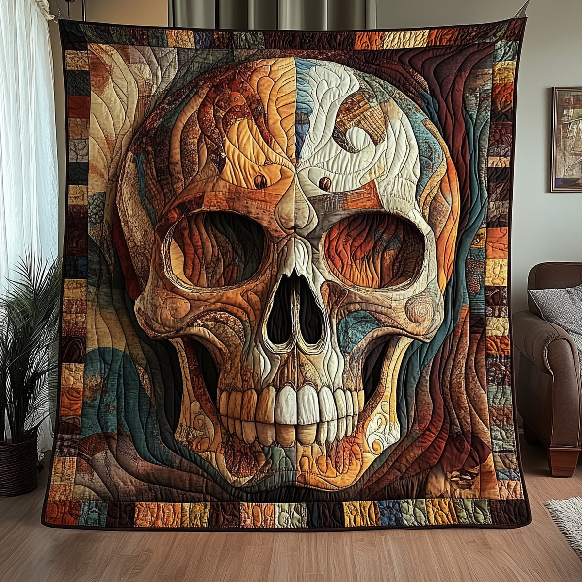 Mystique Solo Skull Quilted Blanket printed blanket