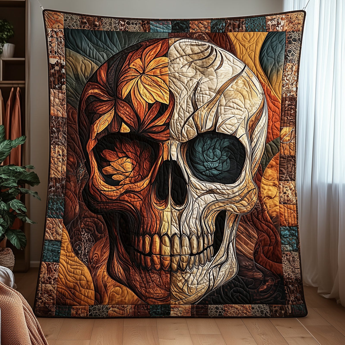 Mystique Solo Skull Quilted Blanket printed blanket