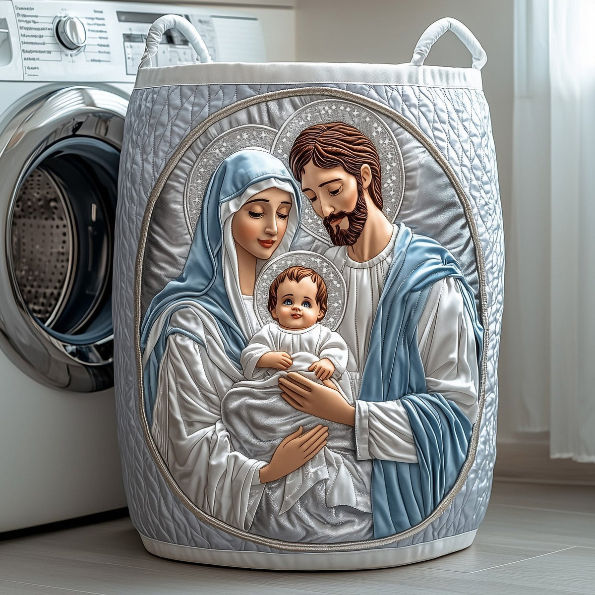 Nativity Quilted Laundry Hamper printed laundry hamper