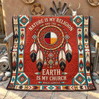 Nature Is My Religion Quilted Blanket printed blanket