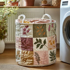Nature Patch Quilted Laundry Hamper printed laundry hamper