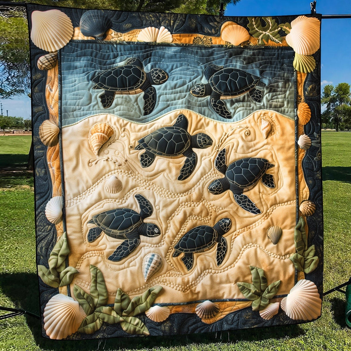 Nest to Ocean Quilted Blanket printed blanket