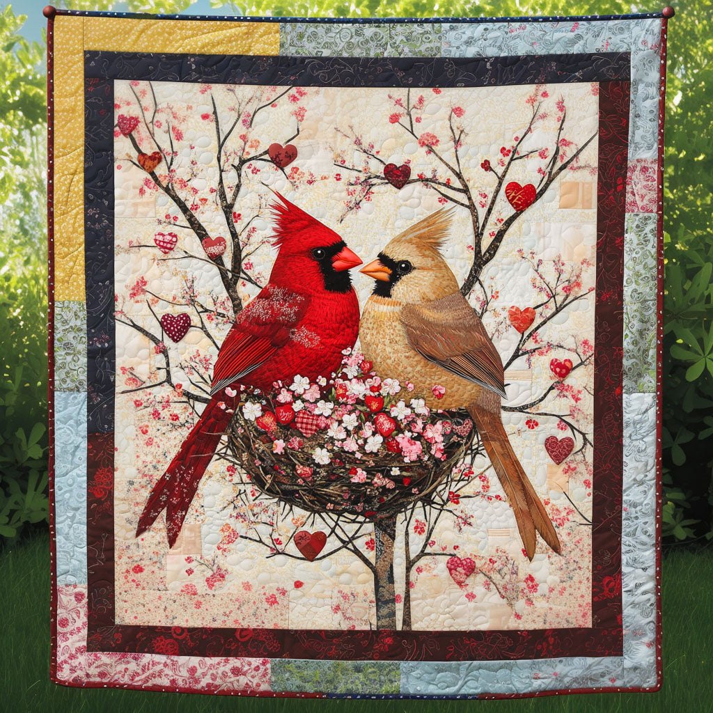 Nestled in Love Quilted Blanket printed blanket