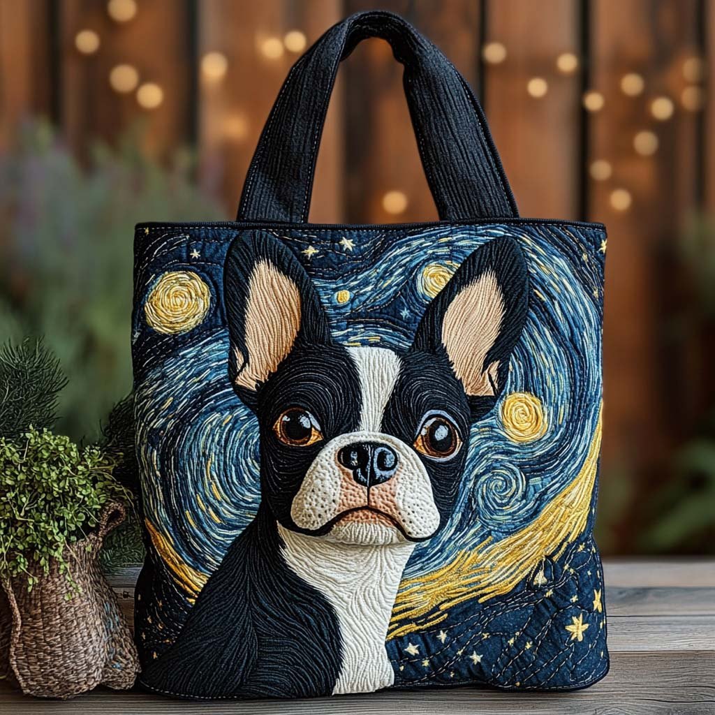 Night Gaze Quilted Tote Bag printed tote bag