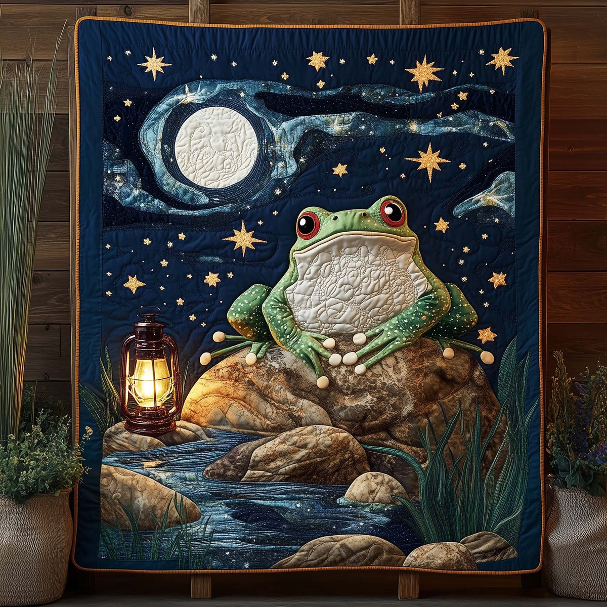 Night Gazer Quilted Blanket printed blanket