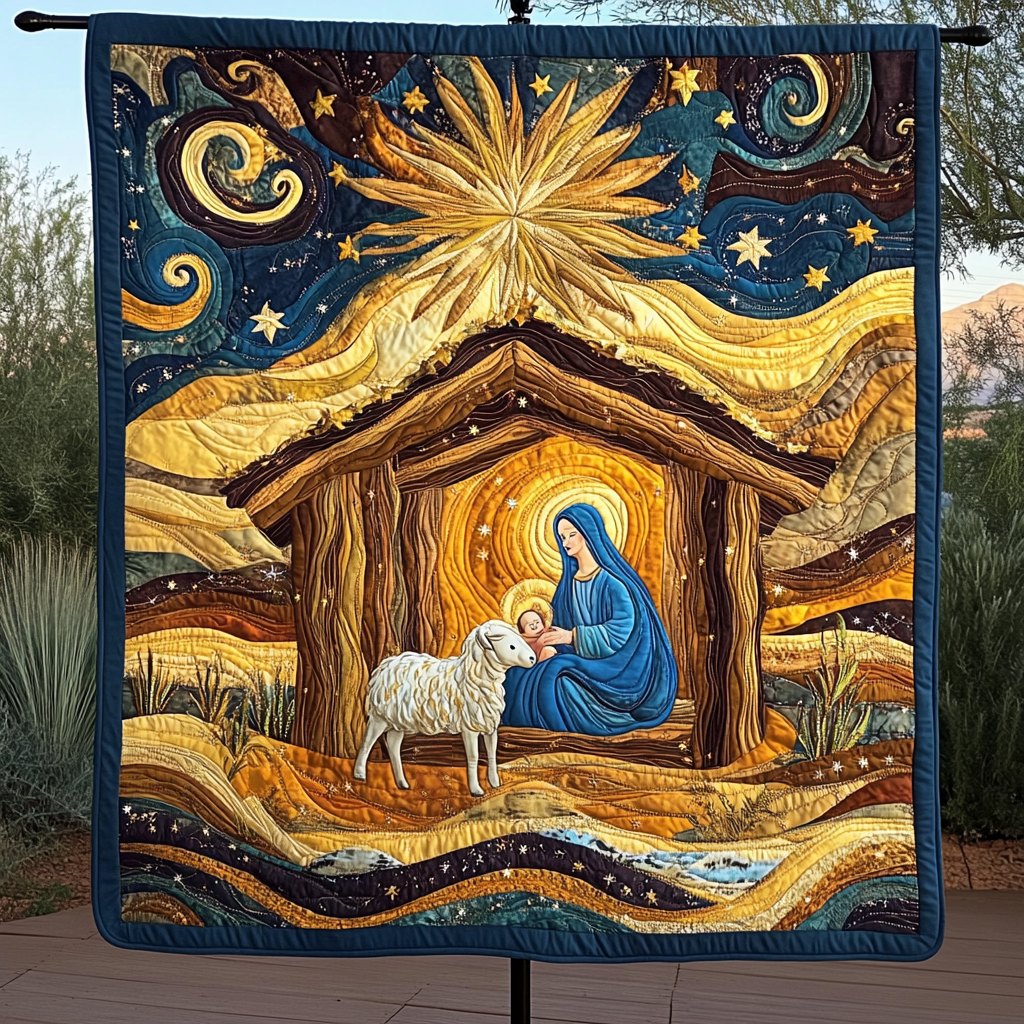 Night of Hope Quilted Blanket printed blanket
