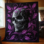Nightbloom Skull Quilted Blanket printed blanket
