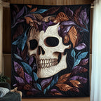 Nightbloom Skull Quilted Blanket printed blanket