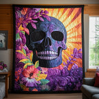 Nightbloom Skull Quilted Blanket printed blanket