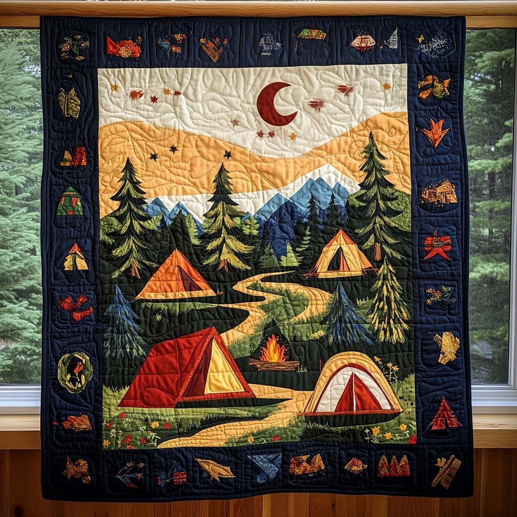 Nightfall Camp Quilted Blanket printed blanket